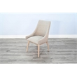 Pemberly Row 7Pc Wood Dining Set with Wire-Brushed Finish in Frost Gray & Wheat