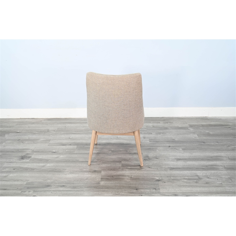 Pemberly Row 7Pc Wood Dining Set with Wire-Brushed Finish in Frost Gray & Wheat
