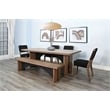 Pemberly Row 6Pc Dining Set with Arched Base and Bench in Black and Wood