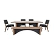 Pemberly Row 6Pc Dining Set with Arched Base and Bench in Black and Wood