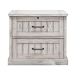 Pemberly Row Rustic Wood Lateral File w/ Locking Drawer Fully Assembled in White