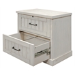 Pemberly Row Rustic Wood Lateral File w/ Locking Drawer Fully Assembled in White
