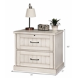 Pemberly Row Rustic Wood Lateral File w/ Locking Drawer Fully Assembled in White