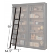 Pemberly Row Decorative Metal Ladder for 8-Foot Bookcases in Black