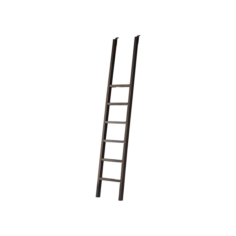 Pemberly Row Decorative Metal Ladder for 8-Foot Bookcases in Black