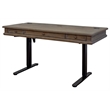 Pemberly Row Electronic Sit-Stand Desk with Power Center in Weathered Dove Gray