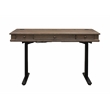 Pemberly Row Electronic Sit-Stand Desk with Power Center in Weathered Dove Gray