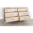 Pemberly Row Solid Wood 6-Drawer Mid-Century Bedroom Dresser in Gray