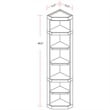 Pemberly Row Wood Outside Corner Bookcase w/ Adjustable Shelves in Cottage White