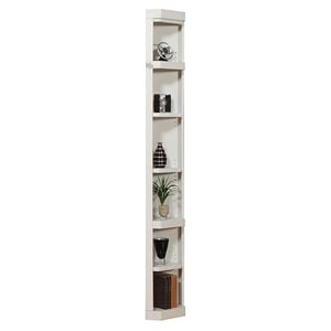 Pemberly Row Wood Outside Corner Bookcase w/ Adjustable Shelves in Cottage White