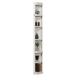 Pemberly Row Wood Outside Corner Bookcase w/ Adjustable Shelves in Cottage White