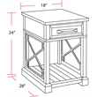 Pemberly Row Wood Chairside Table with Power Center and USB in Smokey Gray