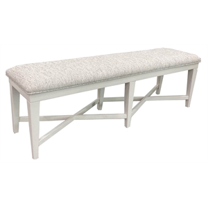 Pemberly Row 58&quot Upholstered Dining Bench with Boucle Fabric in White