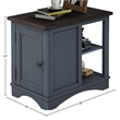 Pemberly Row Wood Chairside Table with Power Center and Storage in Denim Blue
