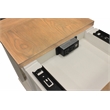 Pemberly Row Wood End Table with Power Center and Adjustable Shelves in White