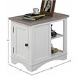 Pemberly Row Wood End Table with Power Center and Adjustable Shelves in White