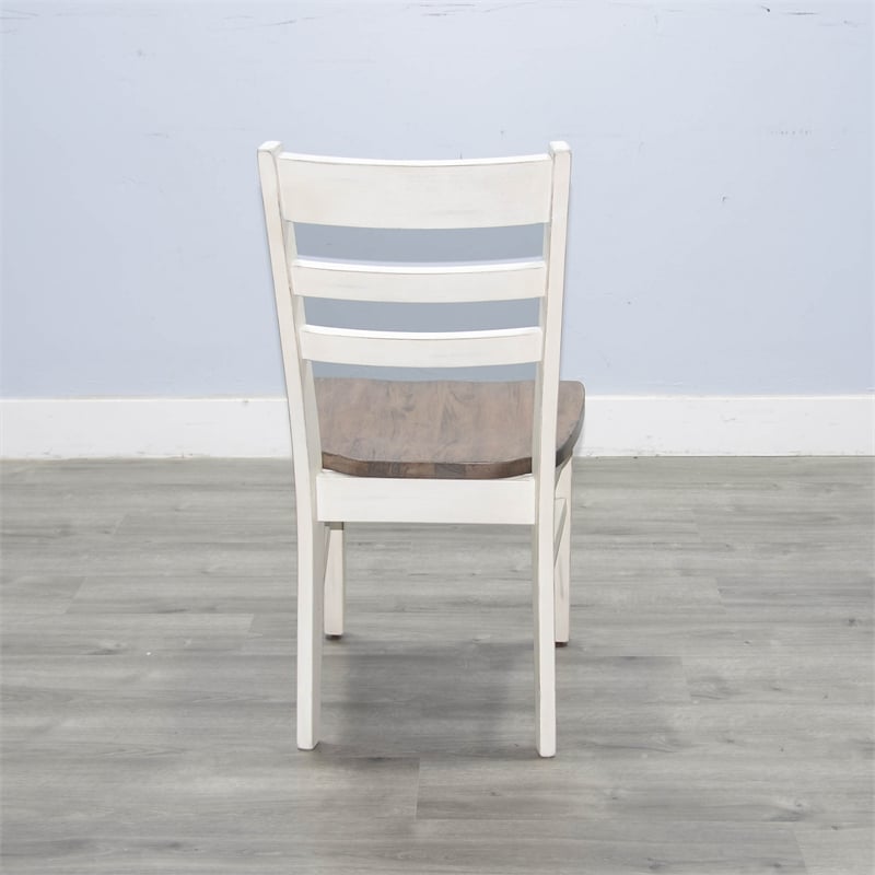 Pemberly Row Solid Wood Ladderback Dining Chair with Two-Tone Finish (Set of 2)