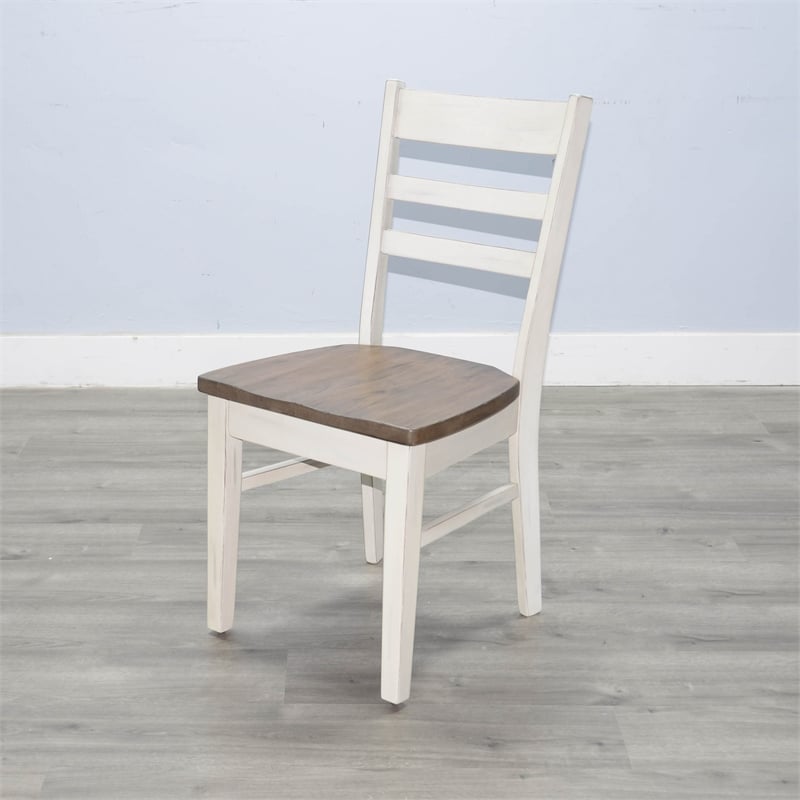 Pemberly Row Solid Wood Ladderback Dining Chair with Two-Tone Finish (Set of 2)