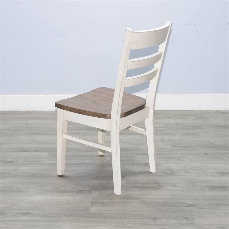 Pemberly Row Solid Wood Ladderback Dining Chair with Two-Tone Finish (Set of 2)