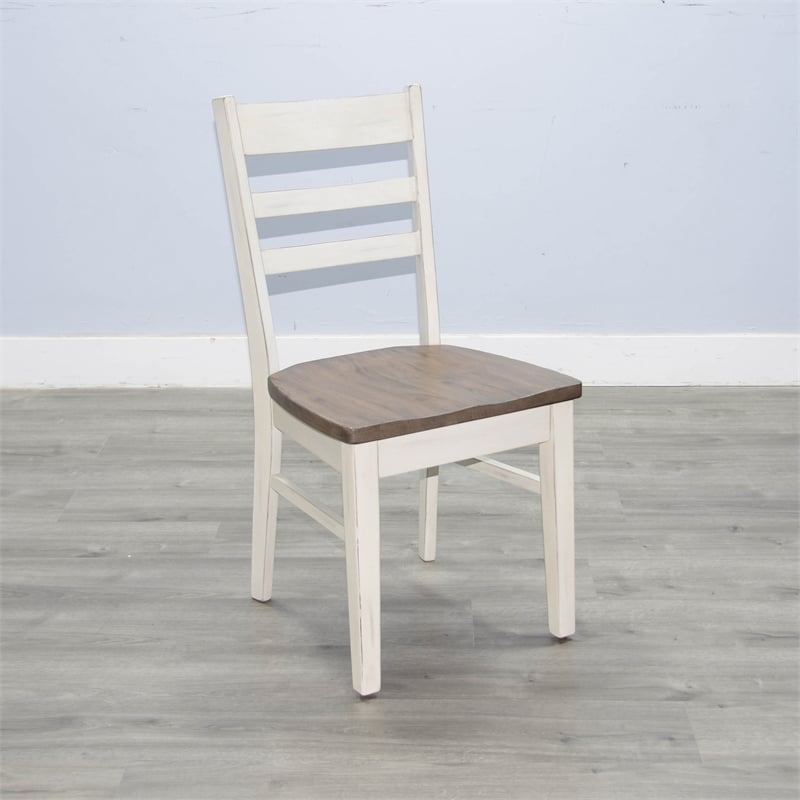 Pemberly Row Solid Wood Ladderback Dining Chair with Two-Tone Finish (Set of 2)