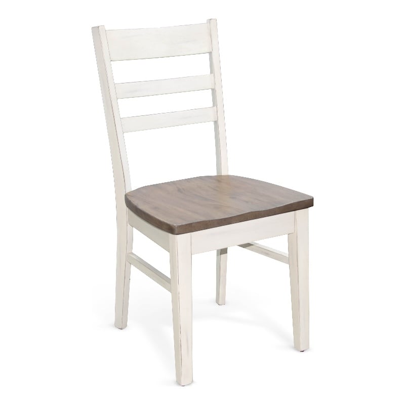 Pemberly Row Solid Wood Ladderback Dining Chair with Two-Tone Finish (Set of 2)