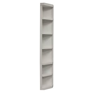 Pemberly Row 12.5&quot Outside Corner Bookcase with 6 Shelves in Cottage White