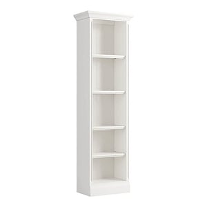 Pemberly Row 24&quot Farmhouse Bookcase with Reversible Panels in Effortless White