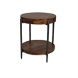 Pemberly Row 3Pc Wood Cocktail & End Table Set with Hammered Metal in Hickory