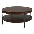 Pemberly Row 3Pc Wood Cocktail & End Table Set with Hammered Metal in Hickory