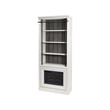 Pemberly Row 8' Tall 3-Section Bookcase Wall with Fireplace and Ladder in White