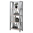 Pemberly Row Traditional Wood Etagere Bookcase with Cross Supports in Gray