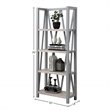 Pemberly Row Traditional Wood Etagere Bookcase with Cross Supports in Gray