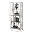 Pemberly Row Traditional Wood Etagere Bookcase with Cross Supports in White