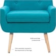 Pemberly Row Set of 2 Upholstered Accent Chairs in Teal Fabric with Wood Legs