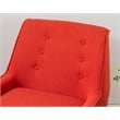 Pemberly Row Accent Chair Set of 2 in Red Fabric with Button Tufting