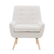 Pemberly Row Set of 2 Upholstered Accent Chairs in Cream Sherpa with Wood Legs