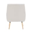 Pemberly Row Set of 2 Upholstered Accent Chairs in Cream Sherpa with Wood Legs