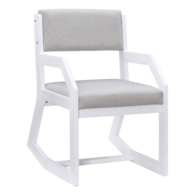 Pemberly Row Set of 2 Sled Base Lounge Chairs in White & Gray