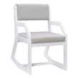 Pemberly Row Set of 2 Sled Base Lounge Chairs in White & Gray