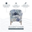 Pemberly Row Club Chairs Set of 2 in Blue Coral Print Fabric