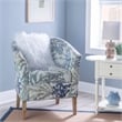 Pemberly Row Club Chairs Set of 2 in Blue Coral Print Fabric