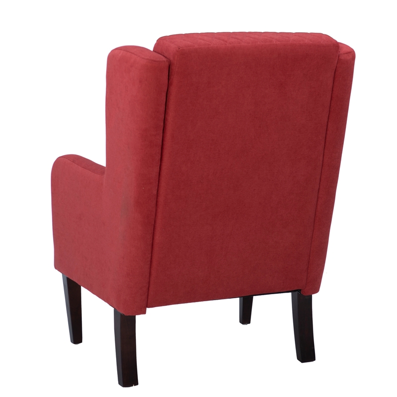 Pemberly Row Accent Chairs Set of 2 in Rust Upholstery with Espresso Wood Legs