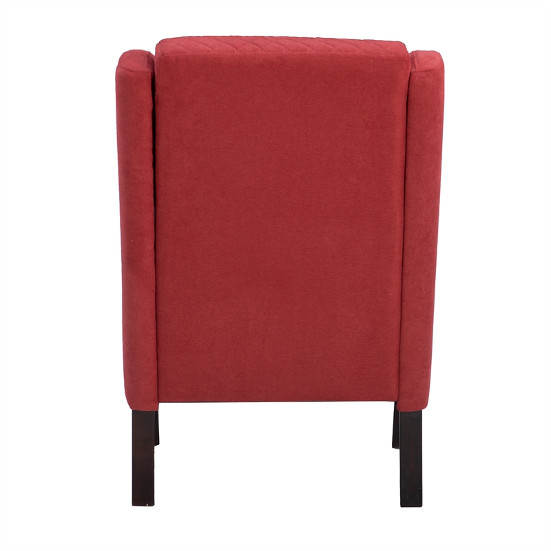 Pemberly Row Accent Chairs Set of 2 in Rust Upholstery with Espresso Wood Legs