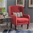 Pemberly Row Accent Chairs Set of 2 in Rust Upholstery with Espresso Wood Legs