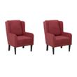 Pemberly Row Accent Chairs Set of 2 in Rust Upholstery with Espresso Wood Legs