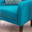 Pemberly Row Set of 2 Wingback Accent Chairs in Teal with Quilted Fabric