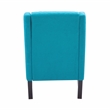 Pemberly Row Set of 2 Wingback Accent Chairs in Teal with Quilted Fabric
