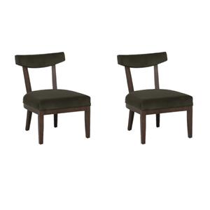 Pemberly Row Side Chairs in Green Velvet & Solid Beechwood -  Set of 2