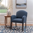 Pemberly Row Set of 2 Accent Chairs in Blue Fabric with Maple Wood Legs