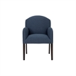 Pemberly Row Set of 2 Accent Chairs in Blue Fabric with Maple Wood Legs